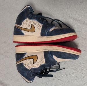 Nike Kids Navy, Gold & Red High-Top Sneakers